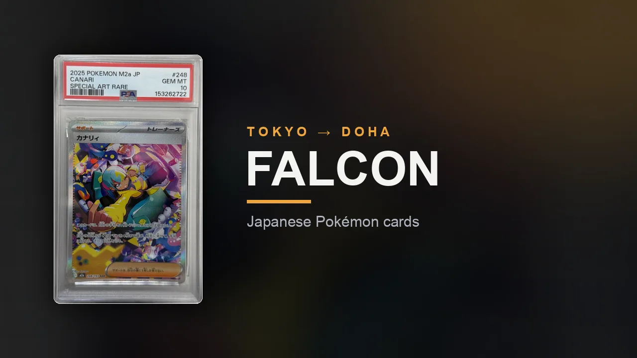 A graded Japanese Pokemon card shown straight on, representing the distinctive character of Japanese releases